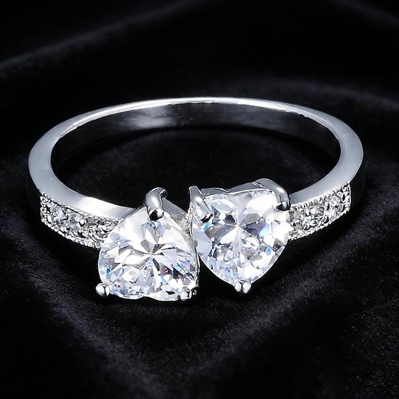 925 Silver Women's Wedding Engagement Ring with AAAA CZ Promise Gift 20 Styles