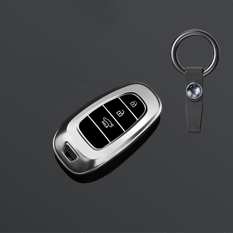 Tpu Car Key Holder Case Cover For Hyundai Tucson Solaris Sonata Hybrid Nexo Nx4 Santafe Dn8 4 Buttons Accessories