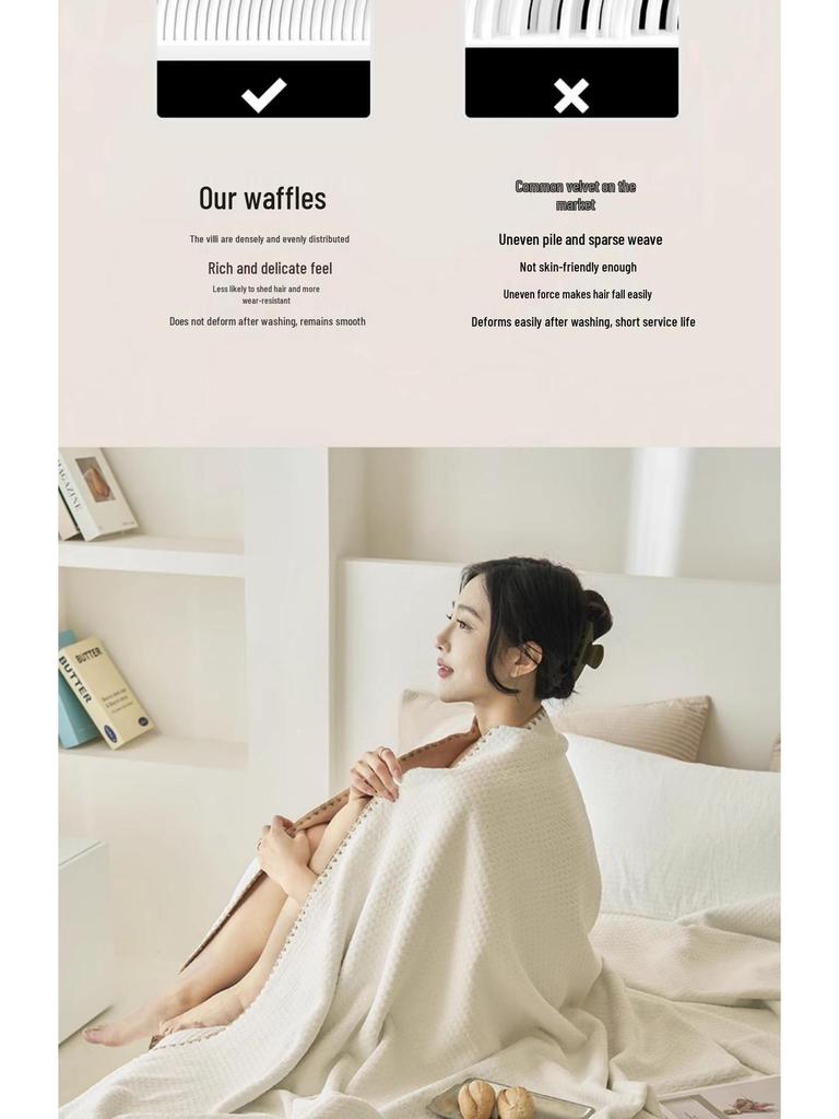 Thickened Coral Fleece Winter Blanket - Warm Office Nap Shawl for Sofa or Bed