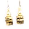 Les Trésors De Lily [L5202] - Designer Earrings 'Kilimanjaro' Beige Wood