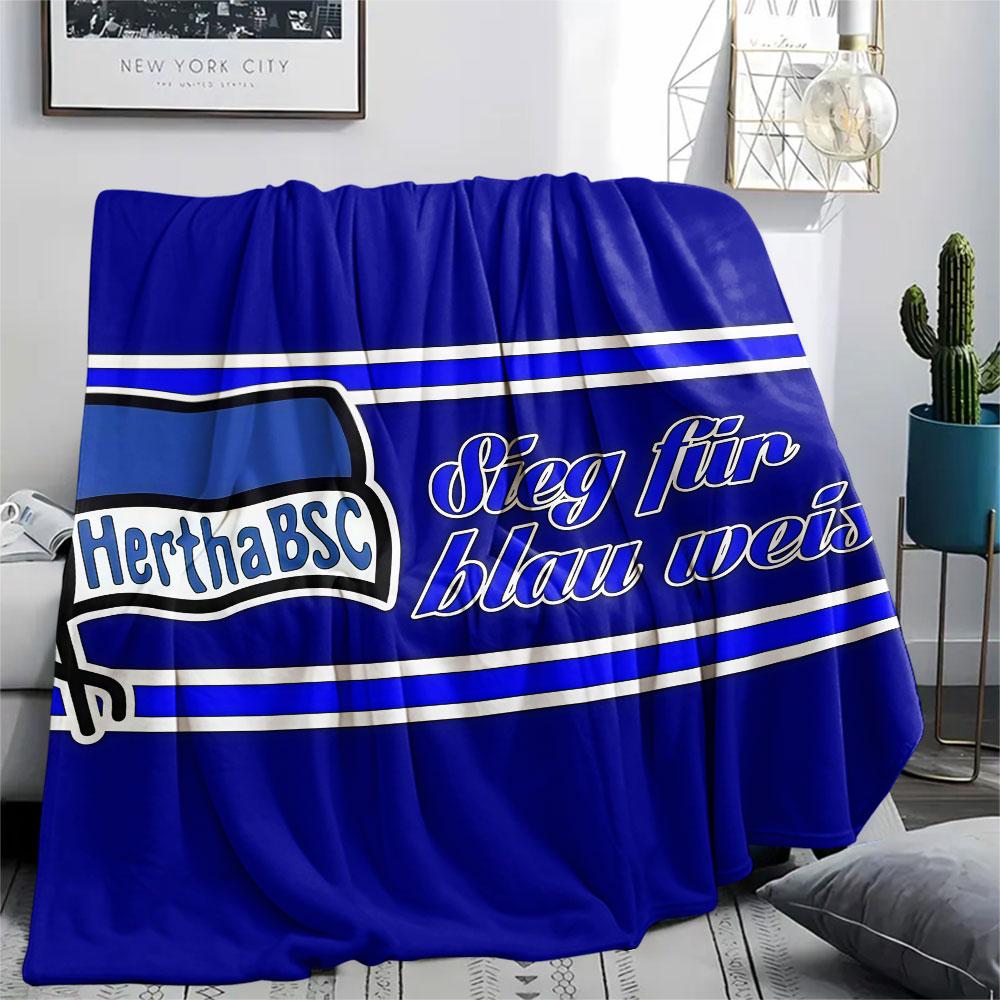 1PC Hertha BSC Patterned Flannel Blanket Suitable For All Seasons for Home Decor Warmth and Comfort Gifts Holiday Present