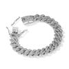 1PC European and American Popular 14mm Rhombus Cuban Chain Zinc Alloy Necklace Full of Diamonds Hip Hop Trendy Men's and Women's Fashion Quality