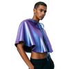 Halloween Hooded Cape Laser Blue Vampire Cosplay Sunscreen Suit Glossy Shawl Dopamine Show