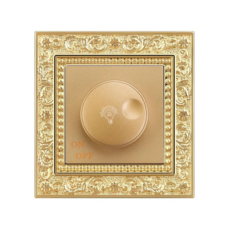 Luxury Vintage Push Button Switch 1/2/3/Gang 2Way,EU France Standard Copper Wall socket,Universal Light Home Switch Power Outlet