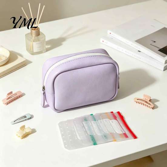 Portable Medication Case for Travel A8 Waterproof Pill Organizer with 7/14 Zippered Pouches, Small Pouch PU Leather Storage Travel, Loose Leaf Binder,