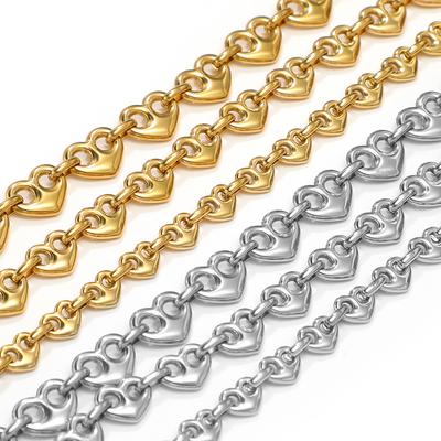 1 Meter Edelstahl Große Schwere Klumpige Herzketten für DIY Schmuck Handgefertigte Hip Hop Halsketten Zubehör Damen Ohrringe Herstellung