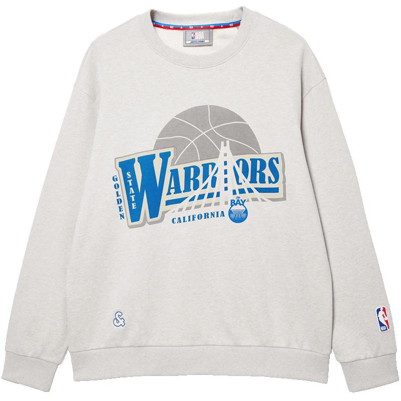 Мужская хлопковая толстовка с круглым вырезом Jack & Jones NBA Warriors XS