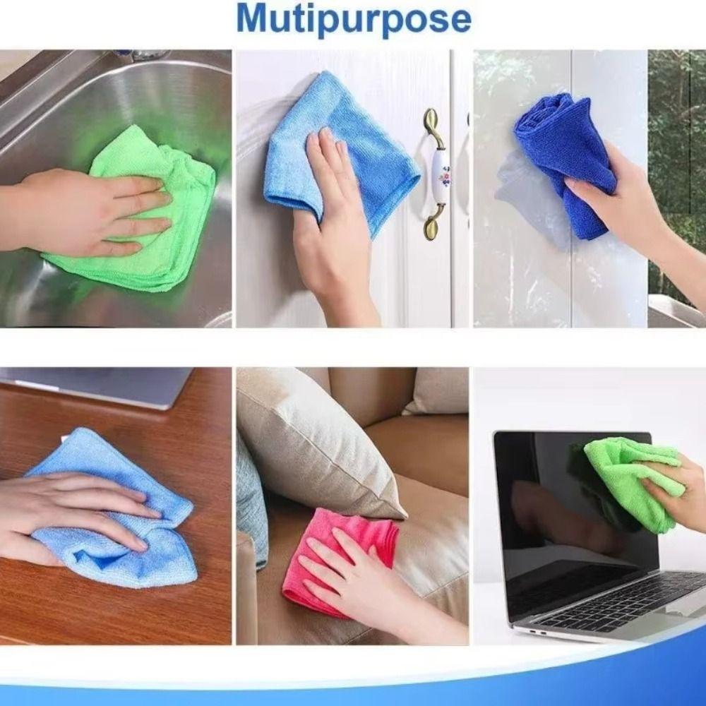 20Pcs Soft Microfibre Cleaning Cloths Thickened Household Cleaning Towels  House Cleaning