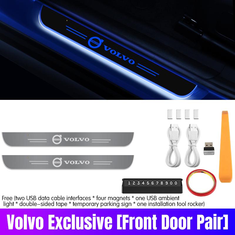 Nuovissimo Alimentazione USB LED Mobili Benvenuti Piastra Raschiaruota per Auto a Pedali Luci Davanzale Porta per Volvo XC90 V90 V60 XC60 V40 S80 S60 S90 C40