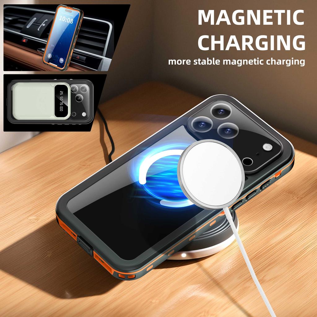 REDPEPPER Dot+ Series For iPhone 17 Pro Max Cellphone Case Compatible with MagSafe IP68 Waterproof Clear Back Phone Cover