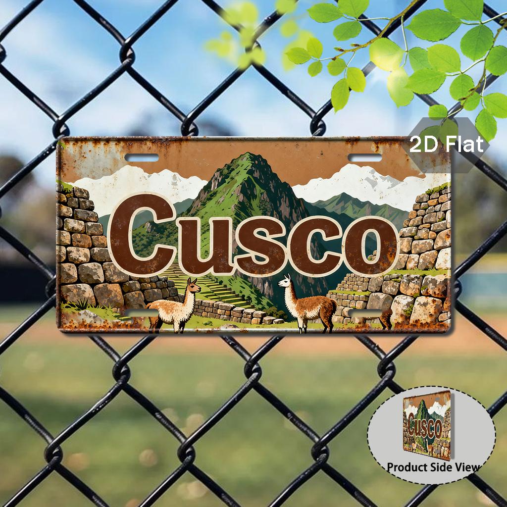 D Flat Vintage Sign Exterior Additions Cusco Theme Sign Retro Regional Decor South American Style Wall Art