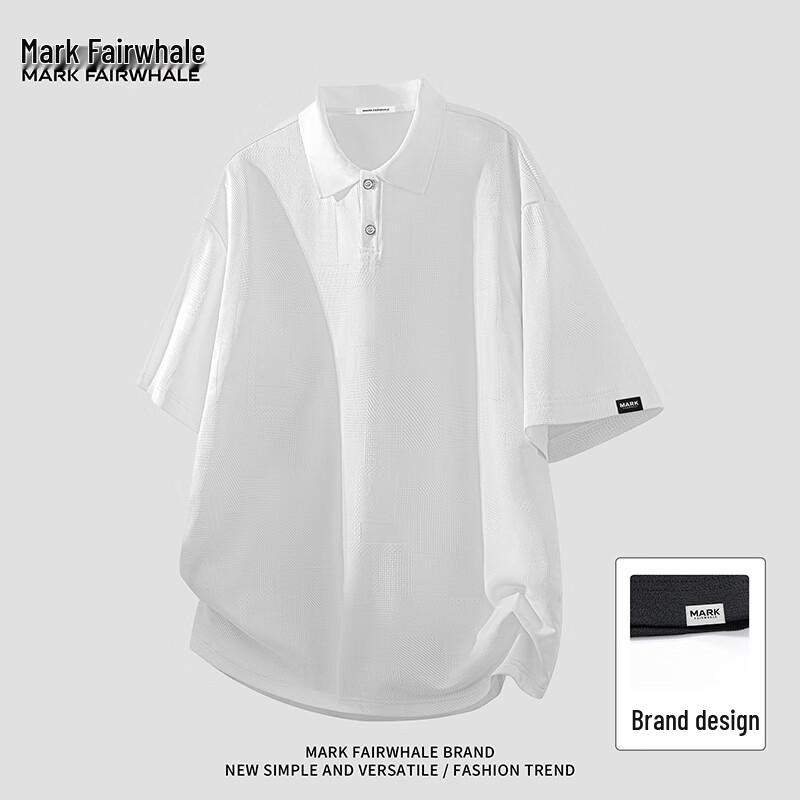Mark Fairwhale Men s Casual Solid Polo Shirt 3XL белый