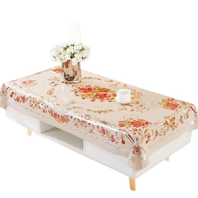 Wasserdichte, Ölbeständige und Hitzeschützende Kaffeetisch-Tischdecke Zum Drauflassen Rechteckige Esstischdecke Haushalt Wohnzimmer Leichter Luxus