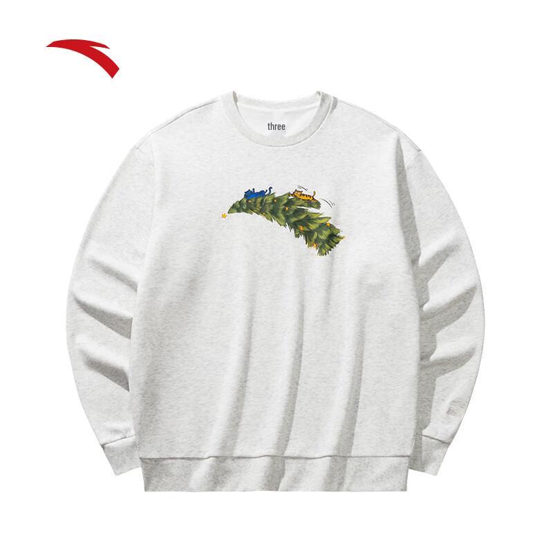 Anta Christmas Edition Fleece-Lined Pullover Sweatshirt