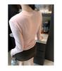 European Grey Slim Fit Round Neck Long Sleeve Women's T-shirt for Autumn/Winter 2025