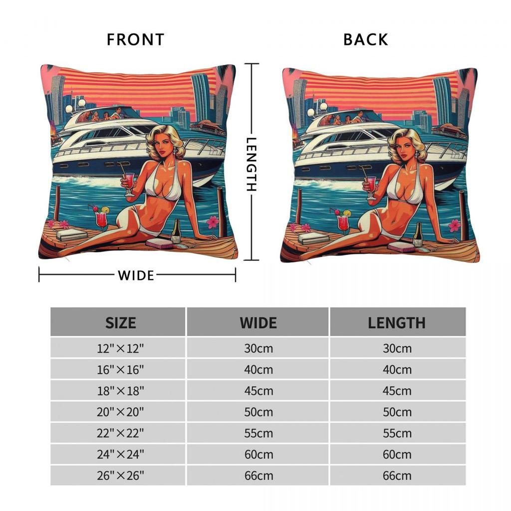 Grand Theft Auto Vice City Square Pillowcase Polyester Linen Velvet Creative Zip Decorative Bed Cushion Cover