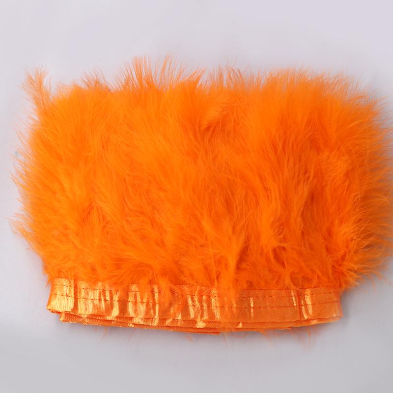 Turkey Feather Velvet Ribbon for DIY Wedding, Latin Headwear, and Clothing Accessories