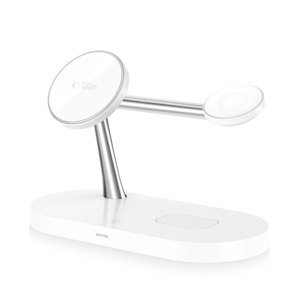 3in1 Wireless Charger for Smartphone, Smartwatch, and Headphones with MagSafe - White