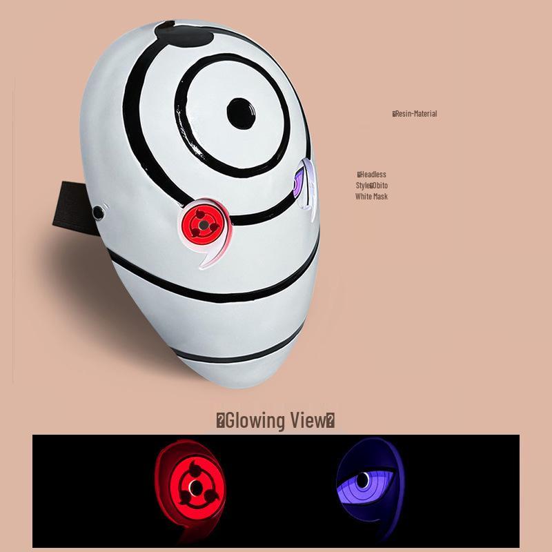 Leuchtender Uchiha Madara Obito Tobi Weiße Maske - Naruto Anime Halloween Requisite