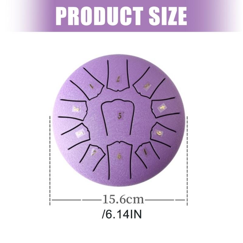 11Tone Steel Tongue Drum Small Hand Pan Drums Drumsticks Music Tambourine Drum With Accessories Instrument