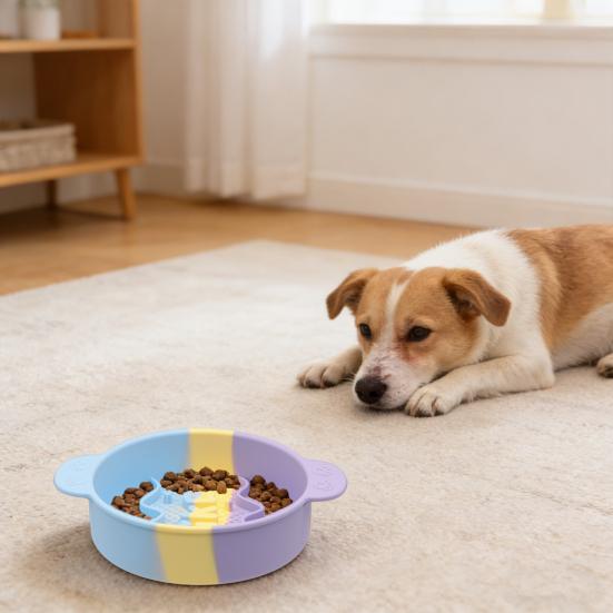Tigela Alimentadora Lenta para Cães Prato de Comida Lenta para Cães Tigela de Silicone para Comida de Pet Previne Engasgos para Cães e Gatos que Comem Rápido