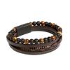 Men's Retro Leather Woven Bracelet with Magnetic Clasp - European & American Style