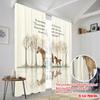 2 st 2D plattryck Fönsterdraperier Ridande häst Skog 100% Polyester Utan elektricitet Festdekorationer för Mångsidig användning