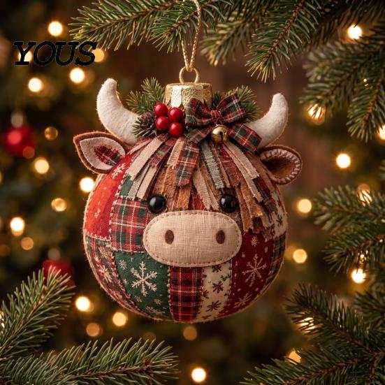 Decorative Fabric Patchwork Crafts Christmas Ball DIY Kit, Ornament Sewing Xmas Holiday Craft Projects for Adults Kit Adults, Handmade Tree Decoration