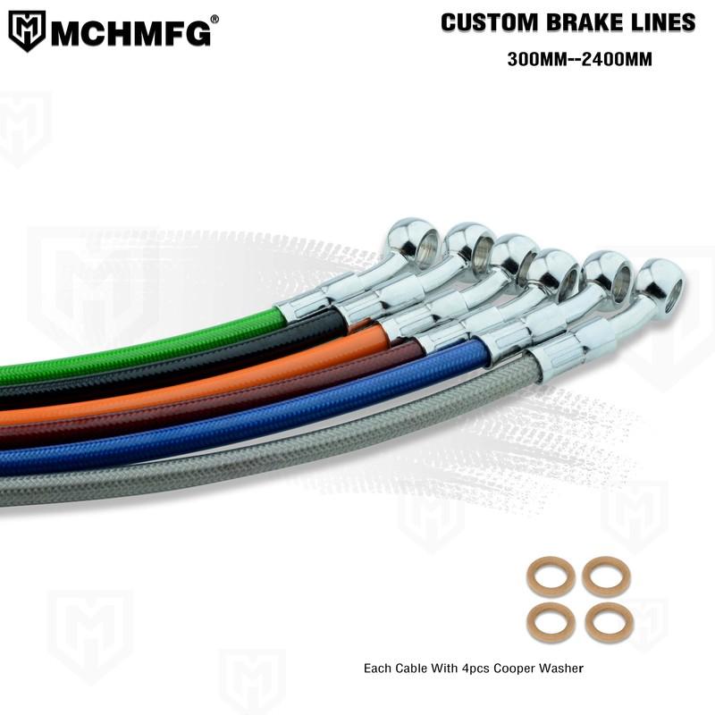 

Motorcycle Dirt Bike Braided Brake Hose Line Steel Brake cable Hydraulic Banjo pipe 300mm-2200mm for motorcycle Universal Racing 300mm