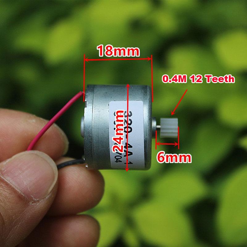 1 Piece Dc 3V 5V 6V 7400Rpm Mini 320 Motor Micro 24Mm Round Spindle Motor 12T Plastic Gear Diy Solar Power Fan Hobby Toy Model