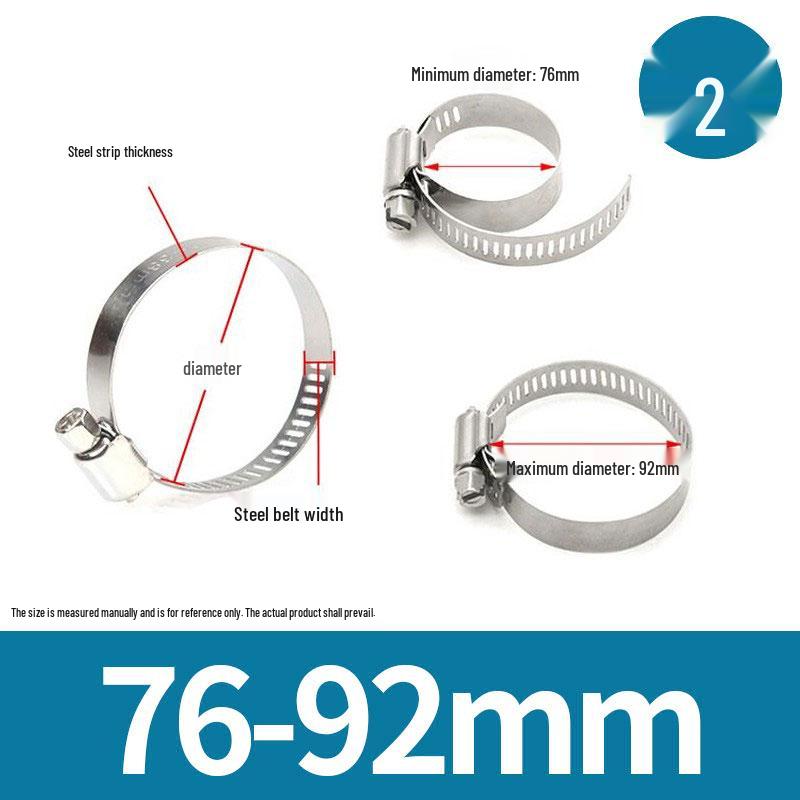 American Style 201 Stainless Steel Hose and Pipe Clamp for Ventilation and Communication Applications