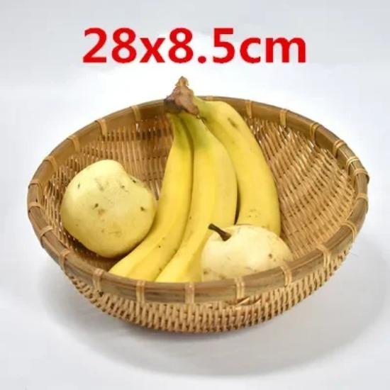 Natural Handmade Bamboo Baskets Fruit Vegetables Bread Rattan Steamed Storage Basket Home Tableware Storage Box Bread Basket