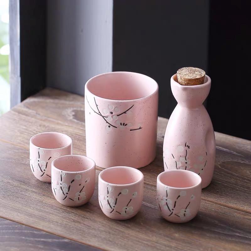Japanese-style small wine cup Baijiu cup retro ceramic wine dispenser Sake wine set Warm wine set Spirits cup Yellow wine teapot