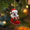 2D Christmas Tree Ornaments Cartoon Cartoon Dog Car Pendant Puppy Acrylic Pendant  Window