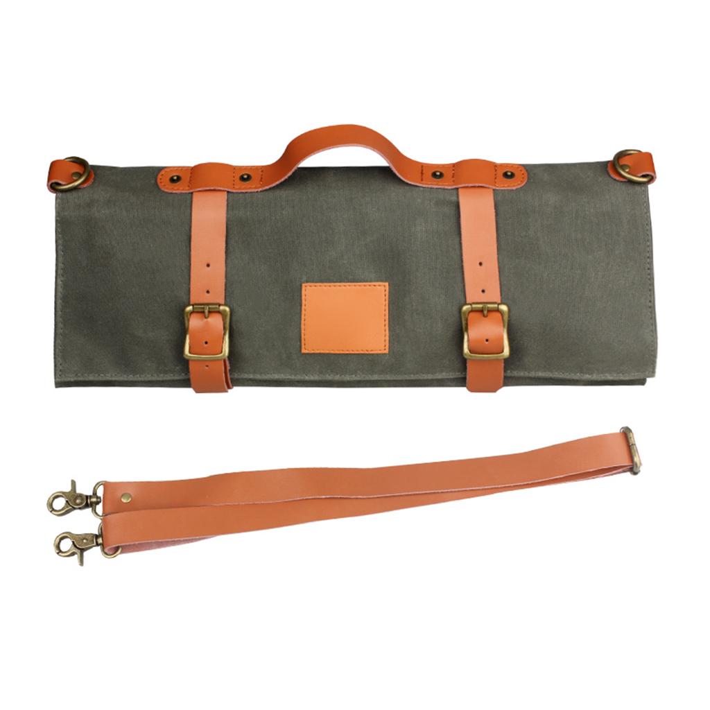 Multifunctional Chefs Tool Roll Bag Portable Organizer with Handle and Shoulder Strap for Cooking Tools and Accessories
