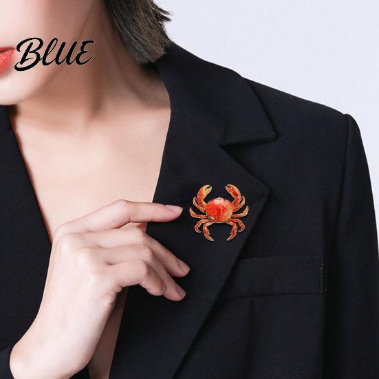 Krabben Modeaccessoire Süße Brosche für Damen Herren Vintage Emaille
