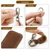 Genuine Crazy Horse Leather Double Circle Retro Handmade Keychain
