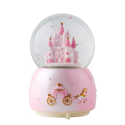 Snow Globe Music Box Color LED Light Crystal Ball Rotating Castle Automatic Snowfall Popular Christmas Gift for Girlfriends Birthday, Girls, Women,