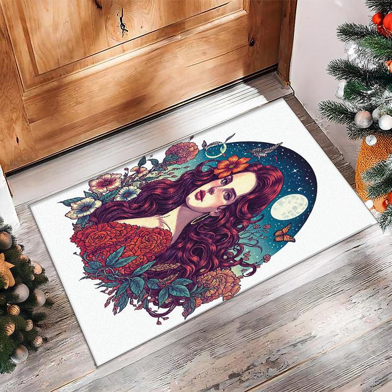 Soft Crystal Velvet Floor Rug,Lana Del Rey Anti Slip Decorative Carpet, Plush Area Mat For Indoor Home Decoration