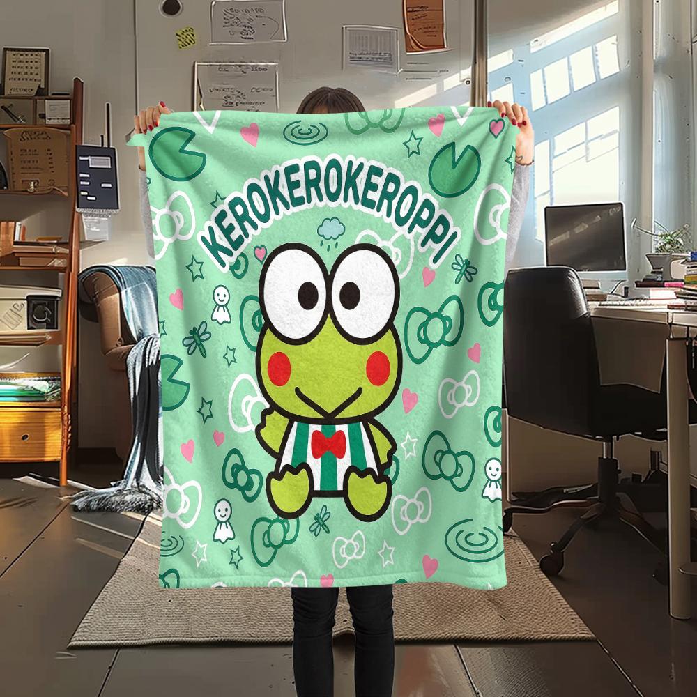1PC Sanrio Cute Print Flannel Blanket, High quality All Seasons, Home Decor, Warmth and Comfort, Perfect for Christmas Gifts