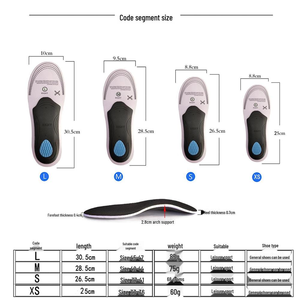 Flat Foot Correction Arch Support Insoles for Men & Women - EVA Insoles for Inward/Outward Toe Correction