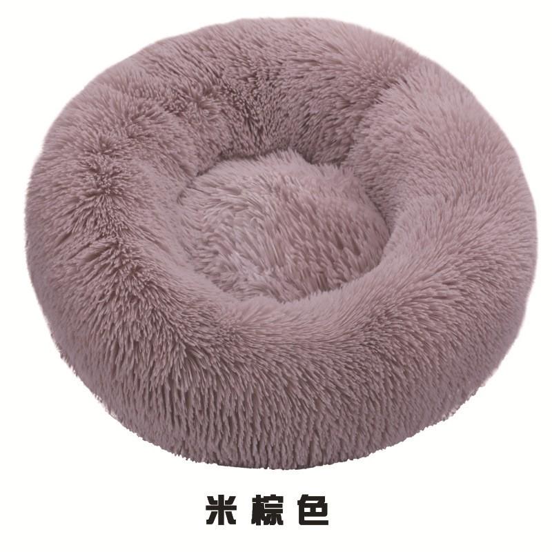 Soft Plush Round Pet Bed Dogs Cats Washable Cozy Nesting Cushion In Multiple Colors Sizes