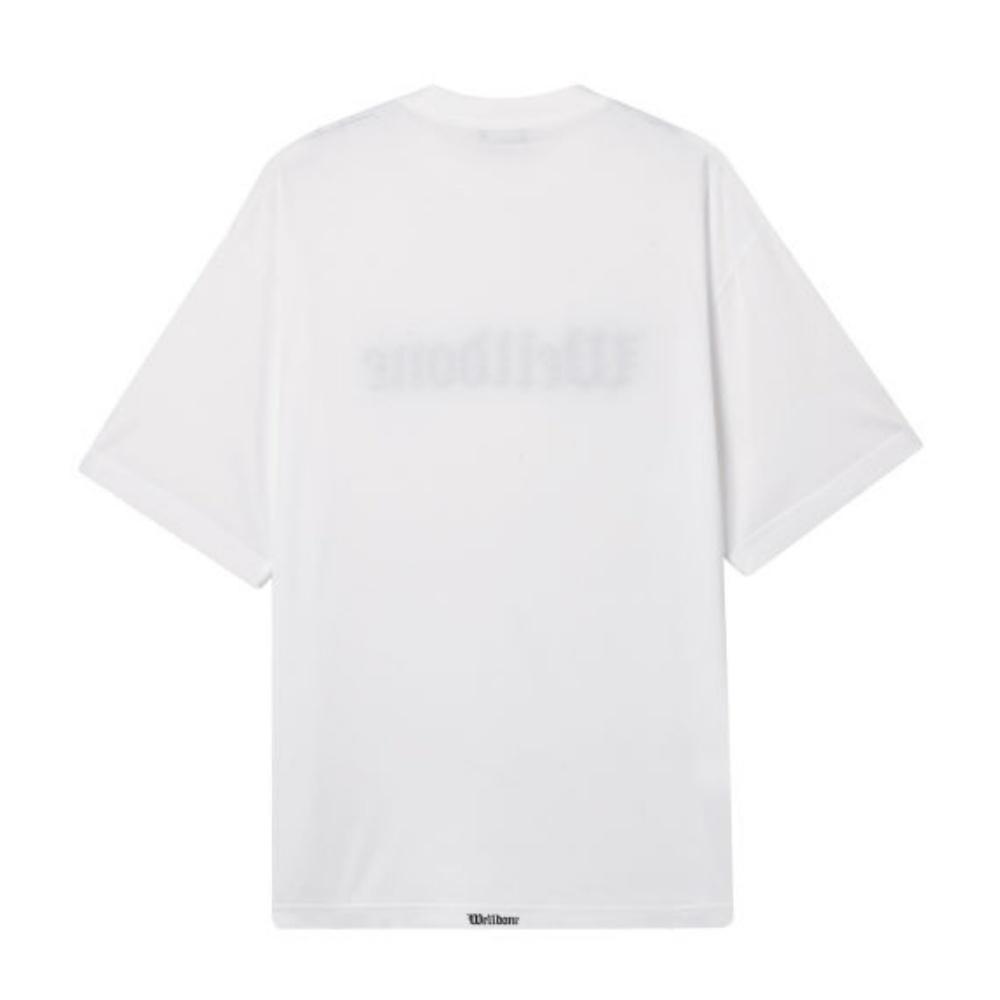 WE11DONE Solid Color Letter Print T-Shirt Women Tops WDETE899UWHXQ