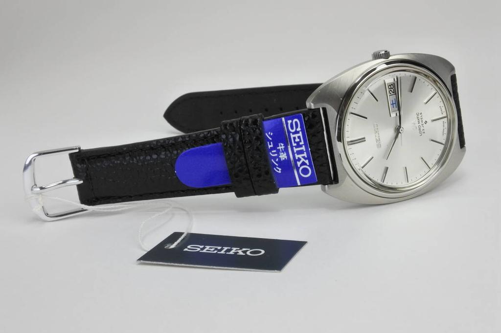 item 1970 SEIKO Lord Matic cushion 23 automatic winding SEIKO excellent Semi-luxury 5606-8020, case, jewels, men's Watch, strap, condition.