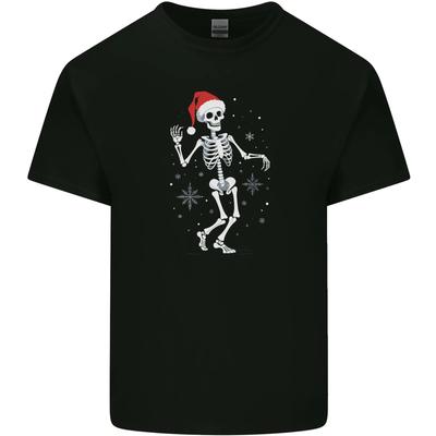MOST POPULAR! A Christmas Skeleton Wearing a Xmas Hat Skull Tee T-Shirt S-3XL