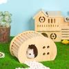 Natural Wood Hamster Hideaway Smooth Gerbils Hiding Villa New Hamster House  for Small Pets