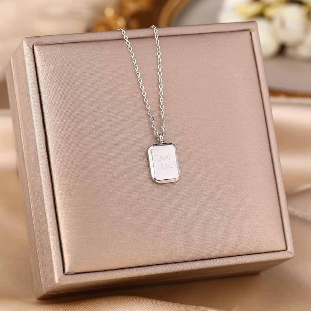 Titanium Steel Necklace For Women Elegant Simple Fashion Zircon Collarbone Chain Light Luxury Niche Jewelry