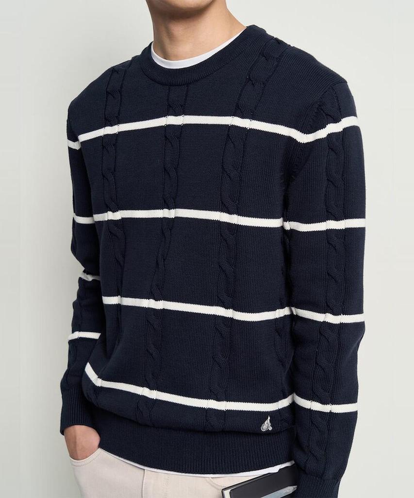 Binpolmen Cable Stripe Knit Navy
