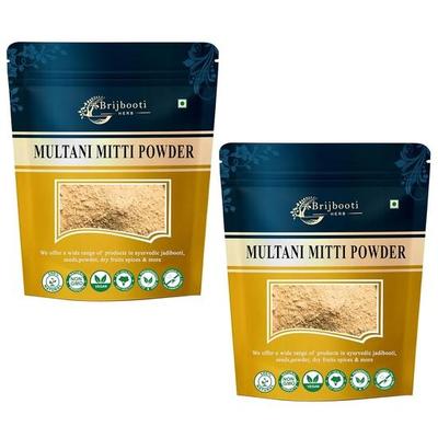 Brijbooti Multani Mitti for Face 250 G (Pack of 2) - Suits All Skin Types | for Men & Women | Multani Mitti for Face Pack