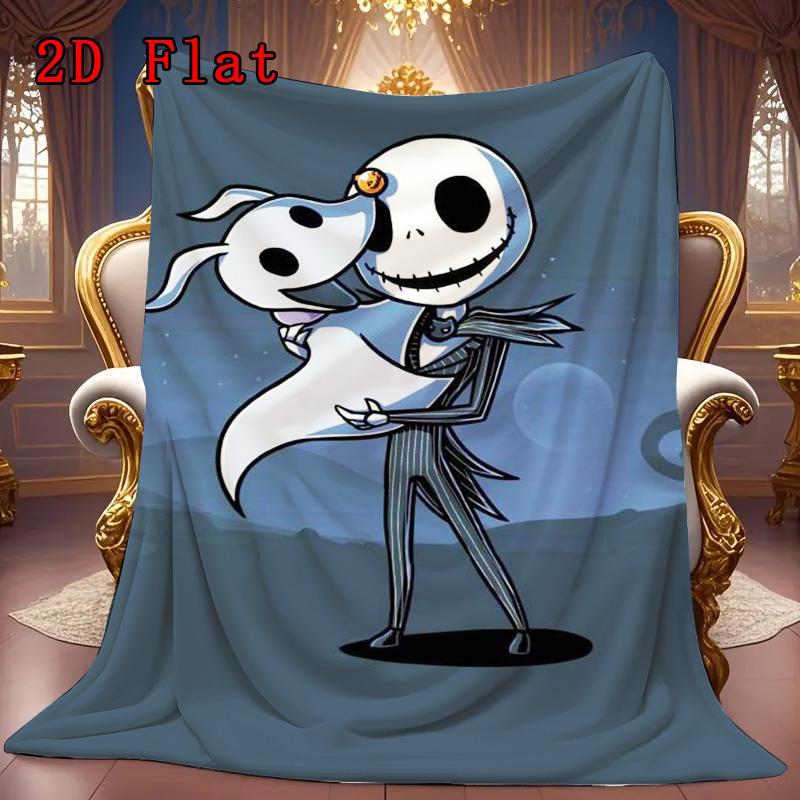 The Nightmare Before Christmas 2D Flat Pattern Flannel Blanket High Quality All Seasons Warmth and Comfort Perfect for Christmas Gifts.